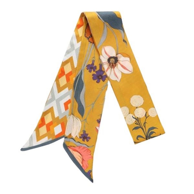 Angled Long Silk Scarf 