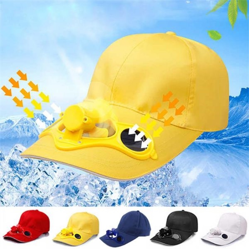 Baseball Cap With Solar Sun Power Cool Fan