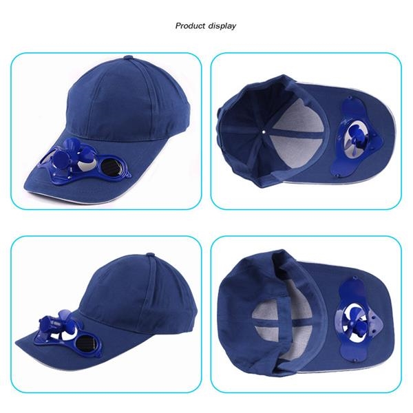 Baseball Cap With Solar Sun Power Cool Fan