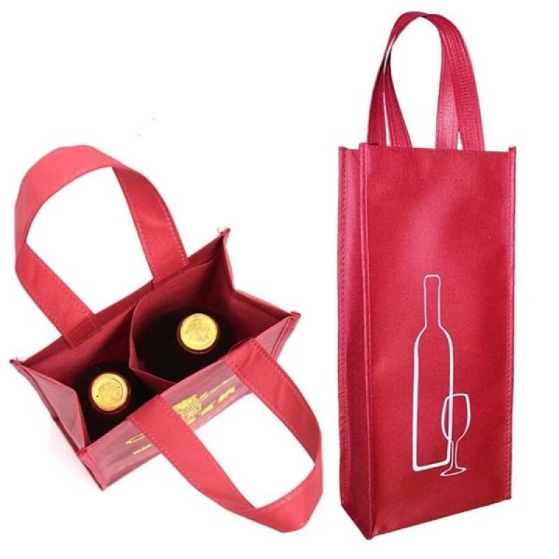 Non Woven 2-Bottle Wine Tote Bag 