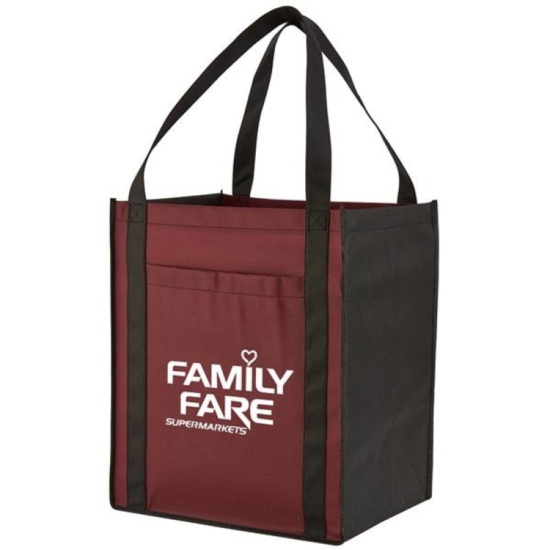 Large Non-Woven Grocery Tote w/ Pocket 