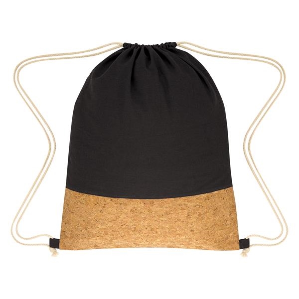 Cork-Accented Drawstring Knapsack 