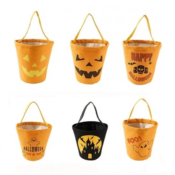 Halloween candy canvas bucket