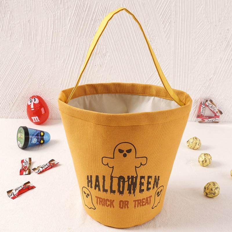 Halloween candy canvas bucket 