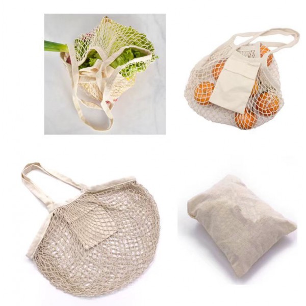 Collapsible Cotton Mesh Tote 