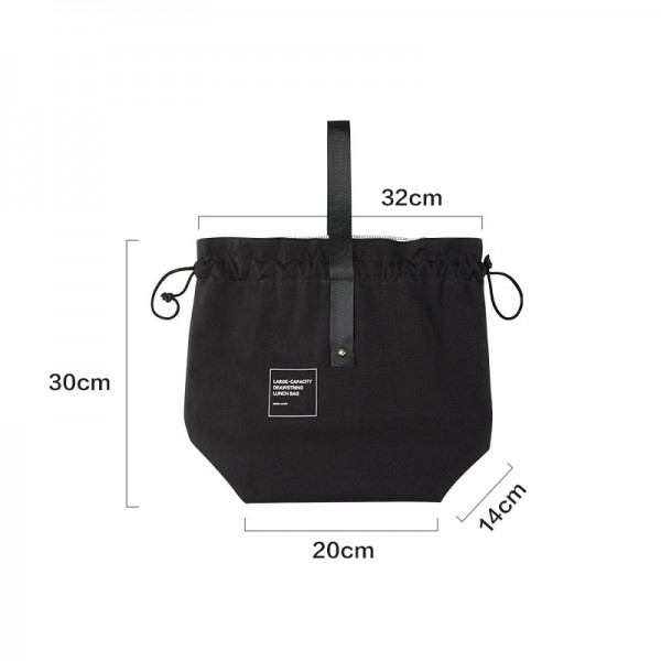 Canvas Drawstring Insulated Lunch Bag