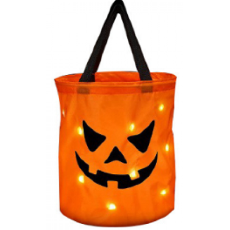 Halloween Trick Or Treat Bag With Led Light 