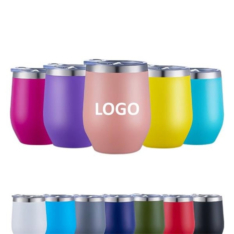 Custom 12 oz Egg Shape Insulated Wine Tumbler 