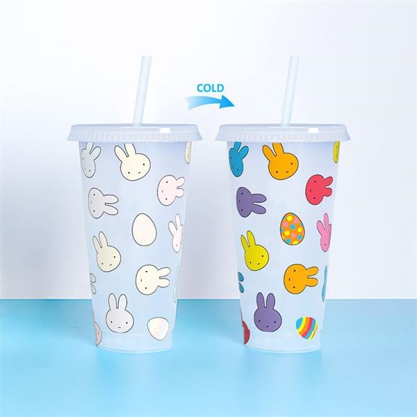 24OZ single-layer plastic color change cup