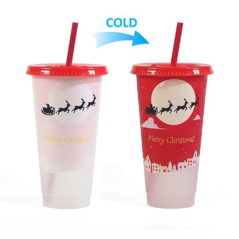24OZ single-layer plastic color change cup 