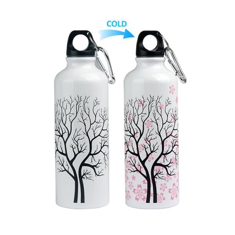 500ml White Color Changing Printing Aluminum Drinking Bottle 
