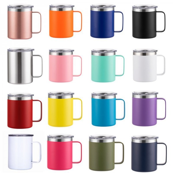 12 oz Vacuum Insulated Coffee Mug with Handle