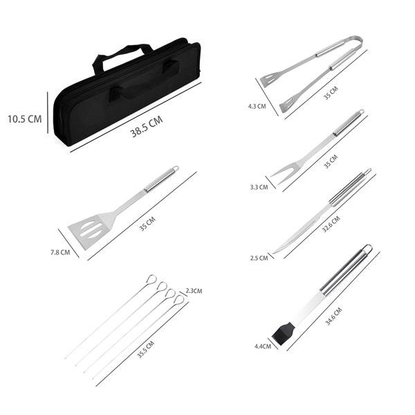 9 Pieces Bbq Utensil Tool Kit