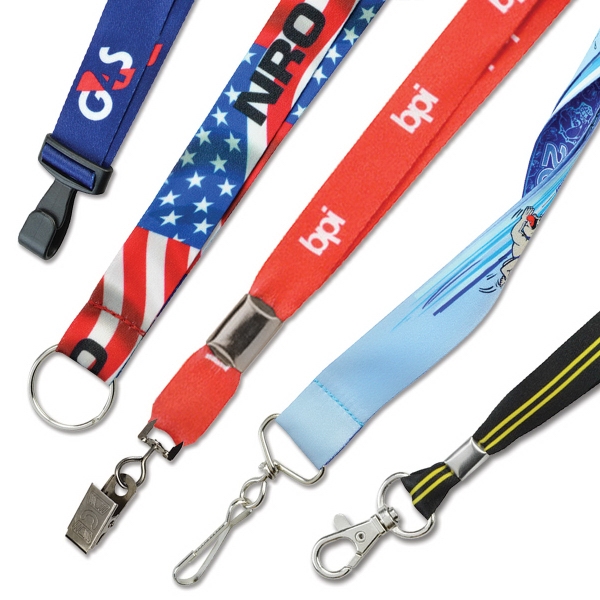 3/4" Custom Dye Sublimated Flat Smooth Polyester Lanyards
