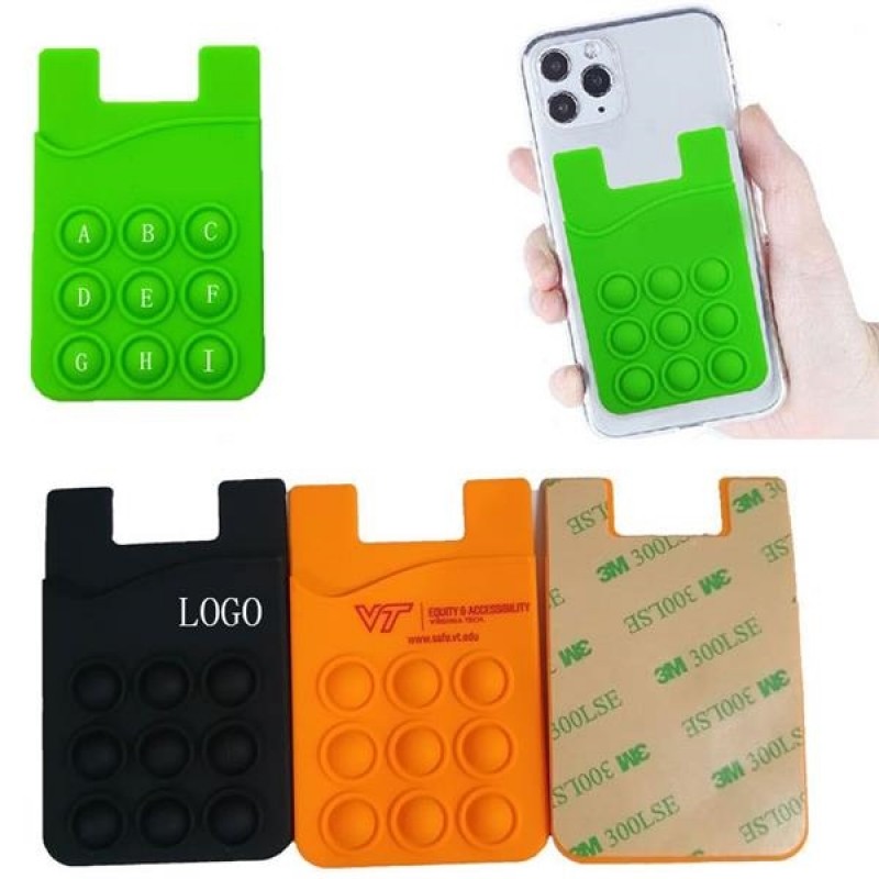 Silicone Pop Fidget Toy Phone Card Holder 