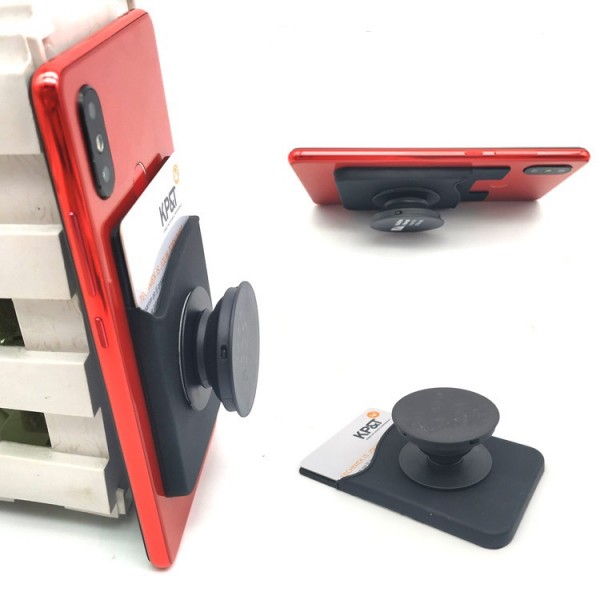 Silicone Card Holder with Pop Phone Stand
