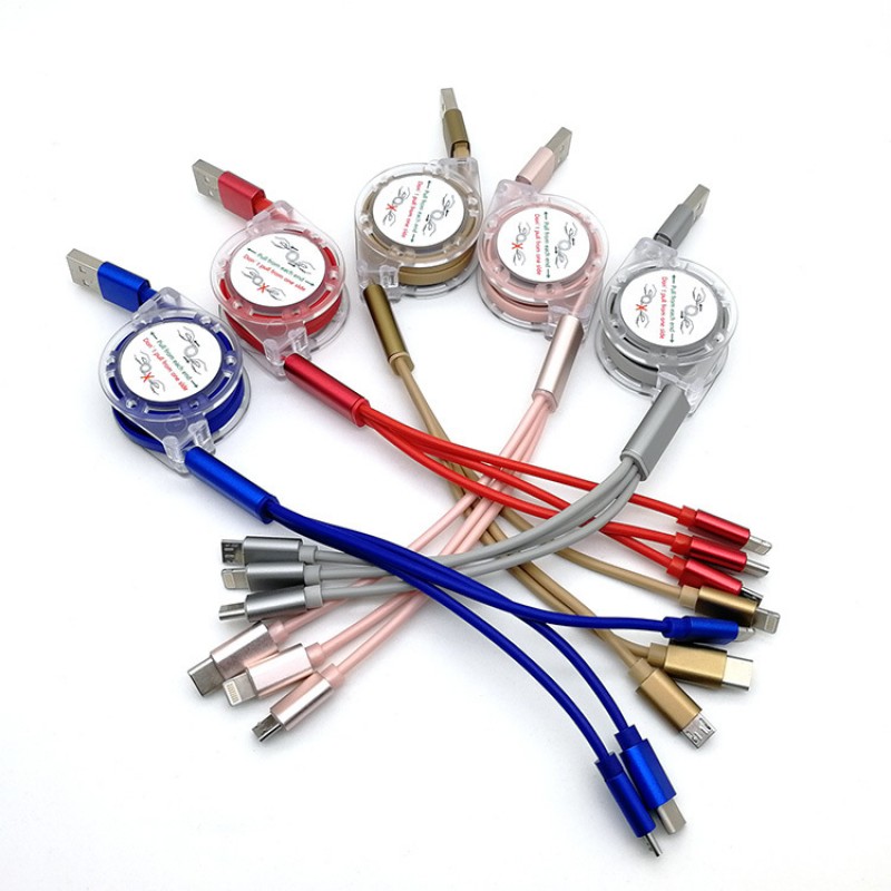 3 In 1 Telescopic Retractable Line Charge Cable