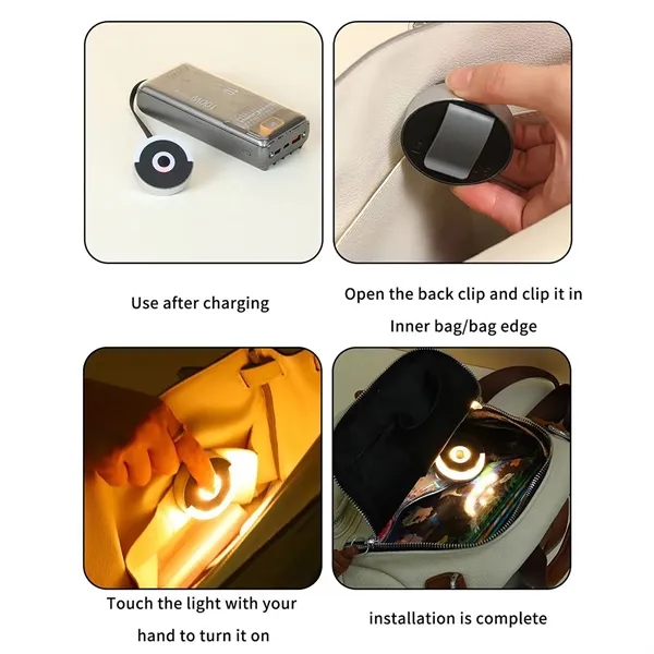 Touch-Sensitive Clip-On LED Light for Bags 