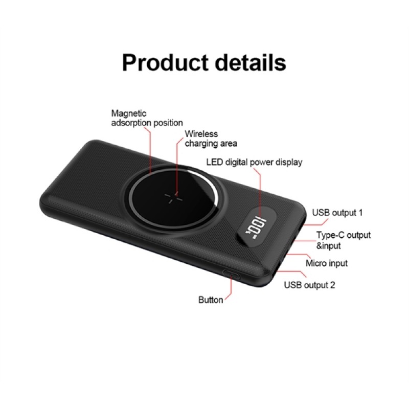 Wireless Charging Power Bank - 10000 mAh 