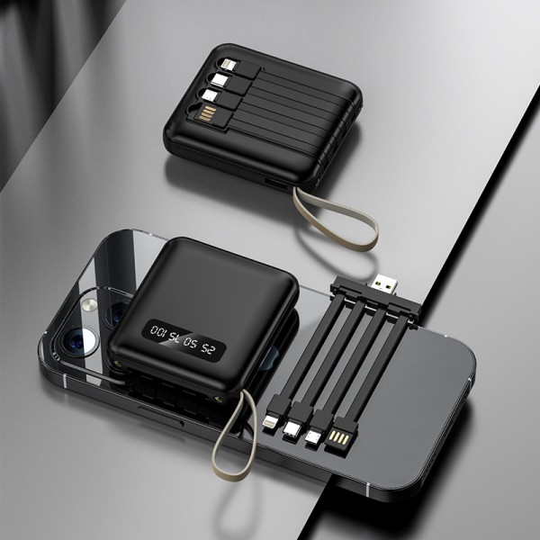 Portable Power Bank Built-in 4 Cable