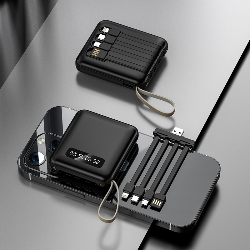Portable Power Bank Built-in 4 Cable 