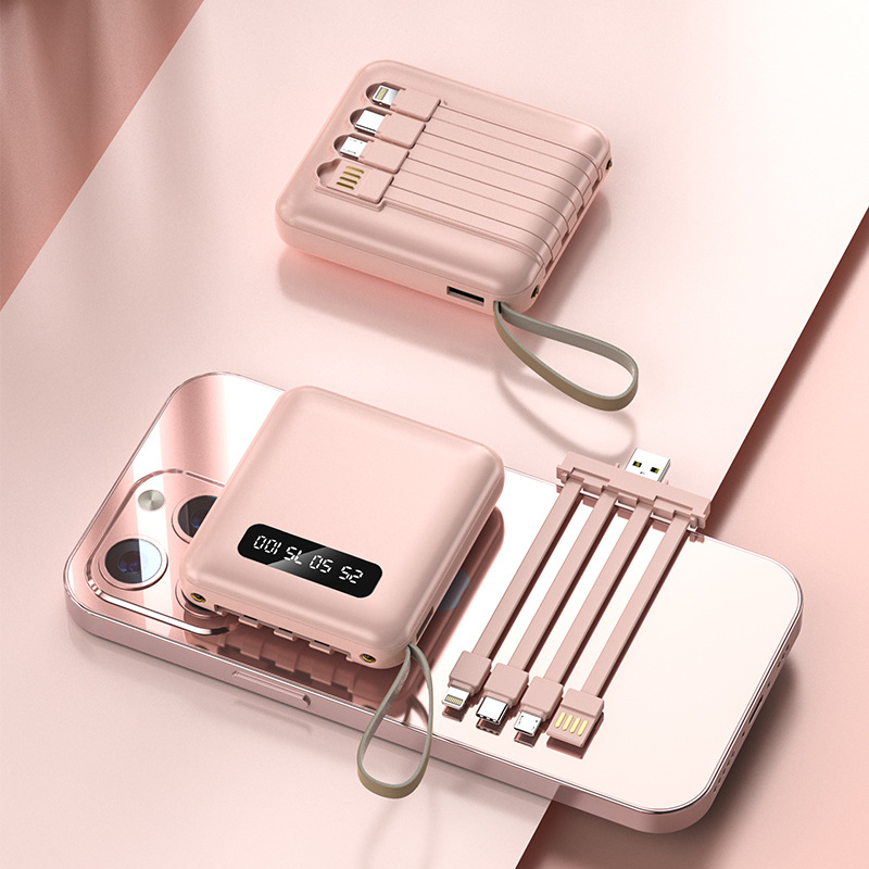 Portable Power Bank Built-in 4 Cable 
